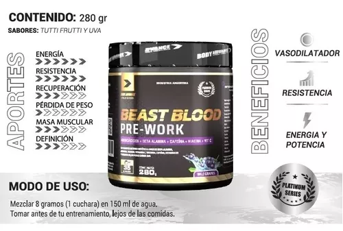 D_NQ_NP_852430-MLU70313481367_072023-O Beast Blood Pre‑Entreno – Body Advance (280 g – 35 servicios)